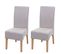 2x Chaise De Salle À  Manger Latina Tissu Textile Beige Crème Pieds Légers