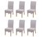 Lot De 6 Chaises De Salle à Manger Latina Tissu/textile Crème Beige Pieds Clairs