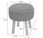 Tabouret Hwc-j43 45x41cm Rond Tissu Textile Gris Foncé