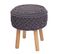 Tabouret Hwc-j43 45x41cm Rond Tissu Textile Gris Foncé