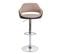 2x Tabouret De Bar Hwc-f16, Tabouret Pivotant, Avec Dossier Simili Cuir ~ Taupe-noir