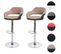 2x Tabouret De Bar Hwc-f16, Tabouret Pivotant, Avec Dossier Simili Cuir ~ Taupe-noir