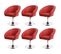 Lot De 6 Chaises De Salle à Manger Hwc-f19 Similicuir Rouge