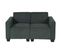 Canapé Modulaire 2 Places Couch Lyon, Tissu/textile ~ Gris Anthracite