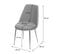 Lot De 6 Chaises De Salle à Manger Hwc-h28 Gris Pieds Noirs Velours