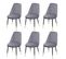 Lot De 6 Chaises De Salle à Manger Hwc-h28 Gris Pieds Noirs Velours