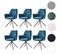 Lot De 6 Chaises De Salle à Manger Hwc-g67 Velours Turquoise- Bleu