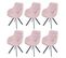 Lot De 6 Chaises De Salle à Manger Hwc-j69 Velours Rose