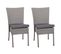 Lot De 2 Chaises En Poly Rotin Hwc-g19 Empilable Gris, Coussin Gris Foncé