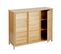 Armoire De Salle De Bain Hwc-b18 3 Portes Bambou 97x34x81 Cm