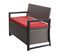 Poly-rattan Banc 2 Places Hwc-f39 Rangement Coussin Rouge