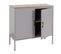 Buffet Armoire, 2 Portes Métal 90x90x40cm, Mélaminé ~ Gris