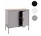 Buffet Armoire, 2 Portes Métal 90x90x40cm, Mélaminé ~ Gris