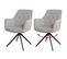 Lot De 2 Chaises De Salle à Manger Hwc-l80 Pivotante, Métal Tissu/textile Gris Clair