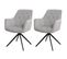 Lot De 2 Chaises De Salle à Manger Hwc-l80 Pivotante, Métal Tissu/textile Gris Clair