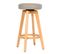 Lot De 2 Tabourets De Bar Navan, Chaise De Bar, Bois Similicuir Pivotant ~ Taupe, Pieds Clairs