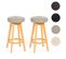 Lot De 2 Tabourets De Bar Navan, Chaise De Bar, Bois Similicuir Pivotant ~ Taupe, Pieds Clairs