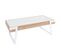 Table Basse Hwc-l89, Table De Salon, Fer 43x120x64cm Sinterstein Imitation Marbre Blanc Bois Naturel