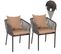 Lot De 2 Chaises De Jardin Hwc-n41 Anthracite Coussin Taupe