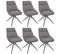 Lot De 6 Chaises De Salle À Manger Hwc-m65 Métal Tissu/textile Gris