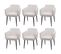 Lot De 6 Chaises De Salle à Manger Hwc-l13 Tissu/textile Métal Crème-blanc