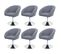 Lot De 6 Chaises De Salle à Manger Hwc-f19 Tissu/textile Gris Foncé