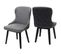 Lot De 2 Chaises De Salle à Manger Hwc-m60 Bois Massif Gris Foncé-gris Clair