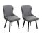 Lot De 2 Chaises De Salle à Manger Hwc-m60 Bois Massif Gris Foncé-gris Clair