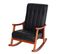 Fauteuil à Bascule Hwc-k10 Similicuir Noir Piétement Aspect Noyer