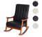 Fauteuil à Bascule Hwc-k10 Similicuir Noir Piétement Aspect Noyer