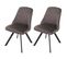 Lot De 2 Chaises De Salle à Manger Hwc-k25 Métal Velours Brun Foncé