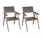 Lot De 2 Chaises De Jardin Hwc-j95 Aluminium Aspect Bois Structure Champagne, Gris