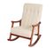 Fauteuil à Bascule Hwc-k10 Similicuir Crème Piétement Aspect Noyer