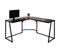 Bureau D'angle Hwc-k66 76x196x110cm Mdf Métal Brun Foncé