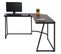 Bureau D'angle Hwc-k66 76x196x110cm Mdf Métal Brun Foncé