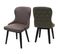 Lot De 2 Chaises De Salle à Manger Hwc-m60 Tissu/textile Bois Massif Vert Foncé-gris