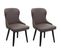 Lot De 2 Chaises De Salle à Manger Hwc-m60 Tissu/textile Bois Massif Vert Foncé-gris