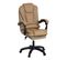 Chaise De Bureau Hwc-m80 Repose-pieds Extensible Similicuir Noir Piétement Taupe