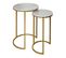 Lot De 2 Tables D'appoint Hwc-k46 Aspect Marbré Mvg-certifié Mdf Blanc-or