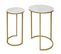 Lot De 2 Tables D'appoint Hwc-k46 Aspect Marbré Mvg-certifié Mdf Blanc-or