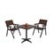 Lot De 2 Chaises De Jardin + Table De Jardin Hwc-j95 Alu Polywood Noir Marron Foncé