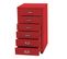 Caisson Roulant Hwc-l49 Métal 75x40x41cm 5 Tiroirs Rouge