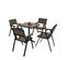 Set De 4 Chaises De Jardin+table De Jardin Hwc-j95 Noir Gris