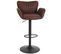 Tabouret De Bar Hwc-m67 Tissu Textile Fer Brun Foncé Pied Noir