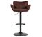 Tabouret De Bar Hwc-m67 Tissu Textile Fer Brun Foncé Pied Noir