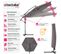 Parasol 350 Cm Avec Housse De Protection - Gris