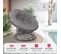 Fauteuil Papasan En Rotin Gargano Rotatif - Gris