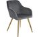 Chaise Marilyn Effet Velours Style Scandinave - Gris Foncé/or