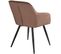 Chaise Marilyn Effet Velours Style Scandinave - Brun-noir