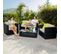 Salon Bas De Jardin Munich 4 Places Avec 2 Sets De Housses - Gris